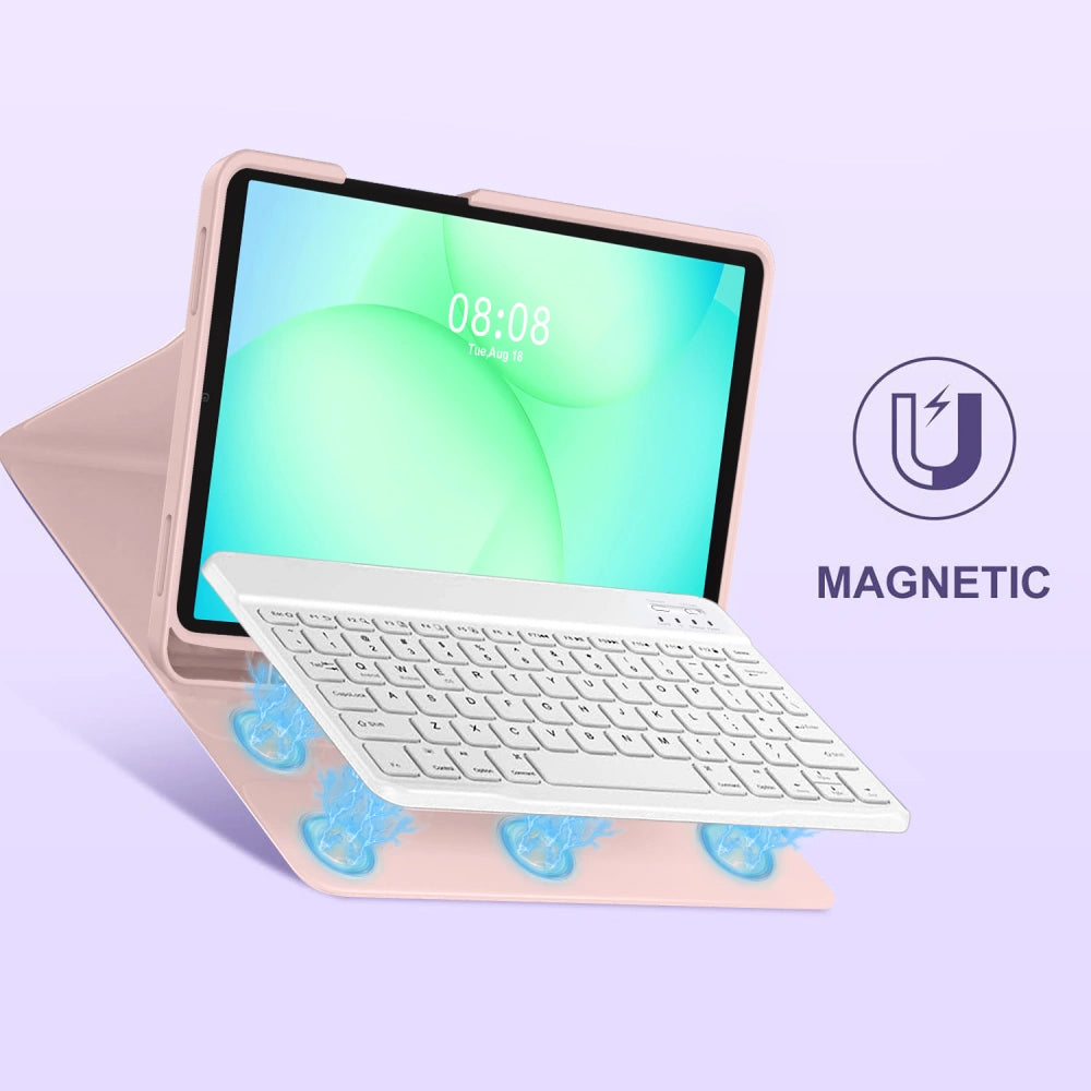 Etui z klawiaturą dla Samsung Galaxy Tab A11+ / Tab A9+, Tech-Protect, SC PEN, Różowy