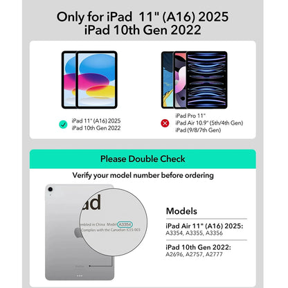 Etui z klawiaturą dla Apple iPad (2025) / (2022), ESR, Rebound, Białe