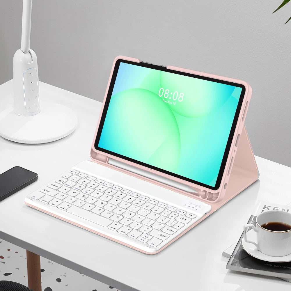 Etui z klawiaturą dla Samsung Galaxy Tab A11+ / Tab A9+, Tech-Protect, SC PEN, Różowy
