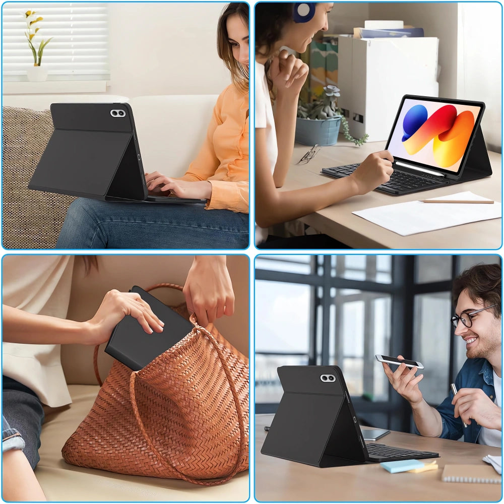 Etui z klawiaturą dla Xiaomi Poco Pad M1 / Redmi Pad 2 Pro, Tech-Protect, SC PEN, Czarne