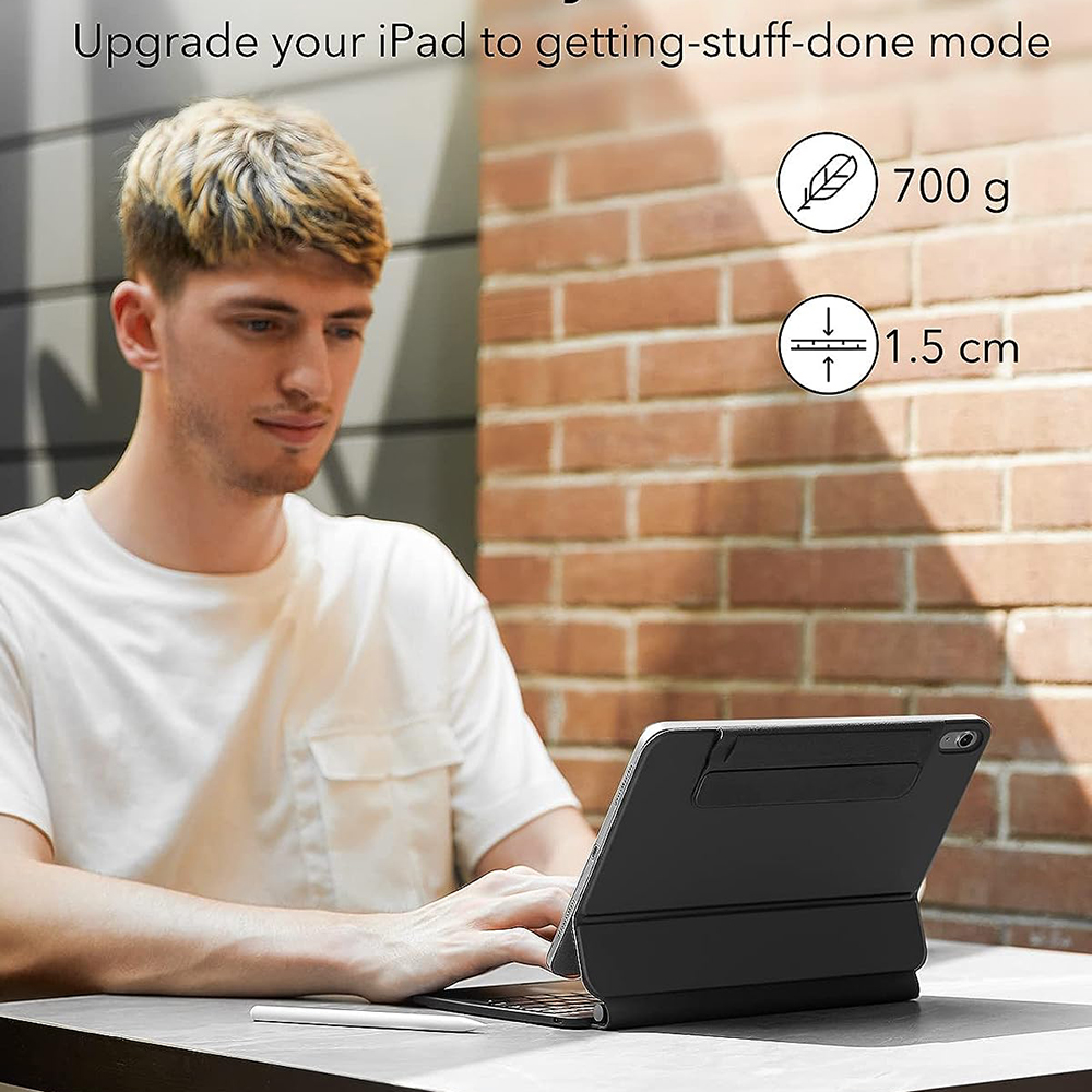 Keyboard Case for Apple iPad (2025) / (2022), ESR, Rebound, Black, Resealed
