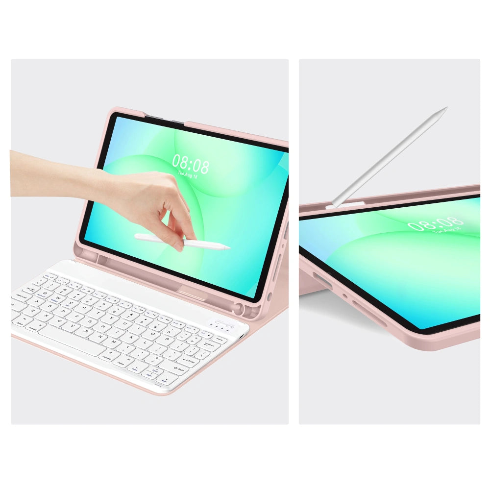 Etui z klawiaturą dla Samsung Galaxy Tab A11+ / Tab A9+, Tech-Protect, SC PEN, Różowy