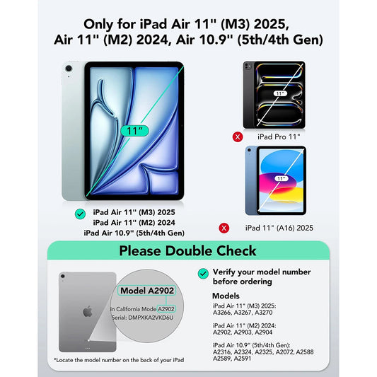 Etui z klawiaturą do Apple iPad Air 11 (2026) / iPad Air 11 (2025) / Air 11 (2024) / Air (2022) / Air (2020), ESR, Flex, Szary