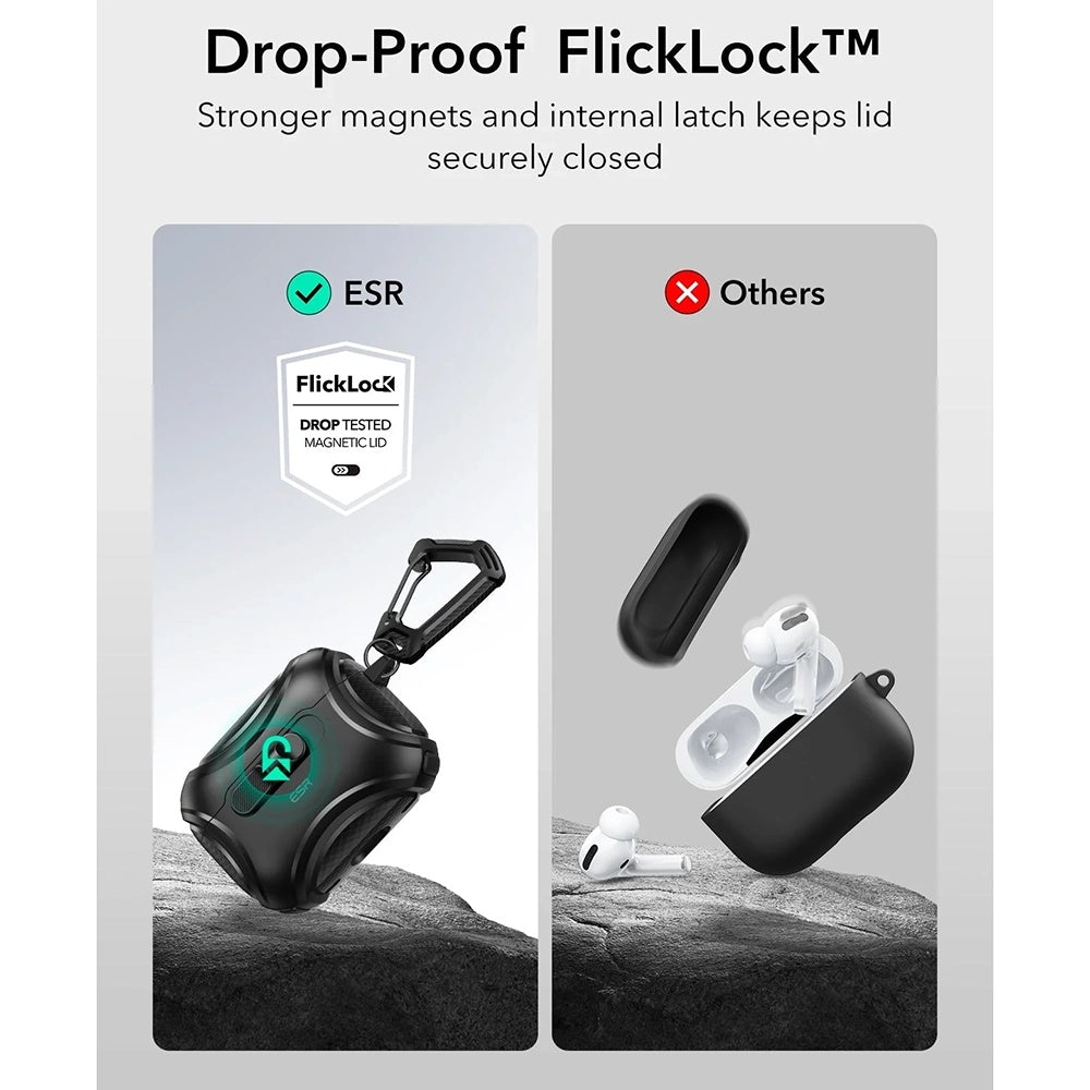 ESR Cyber FlickLock Case for Apple AirPods Pro 3, Black