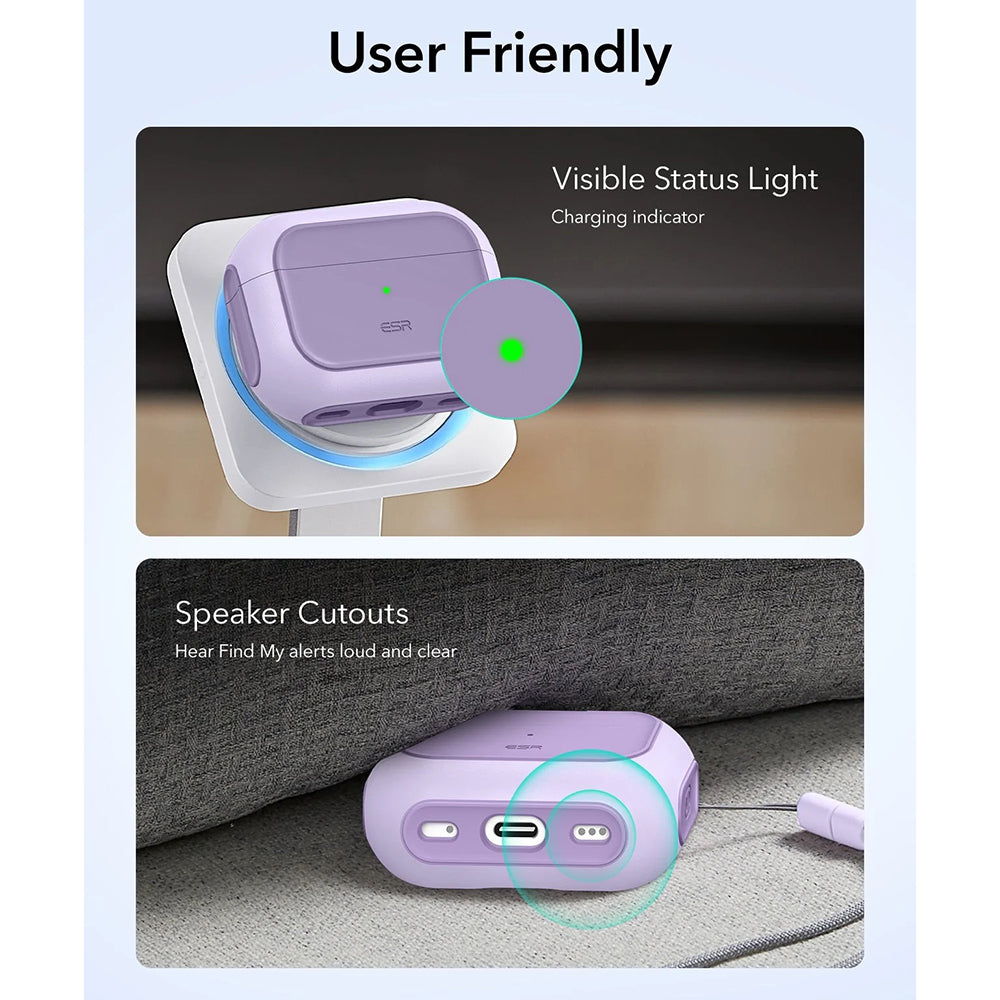 Etui ESR Orbit Hybrid dla Apple AirPods Pro 3, Fioletowy