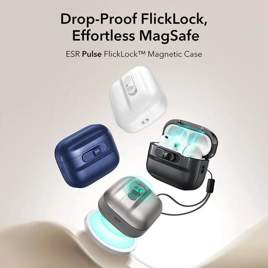 Etui ESR Pulse Magnetic FlickLock dla Apple AirPods Pro 3, Granatowe