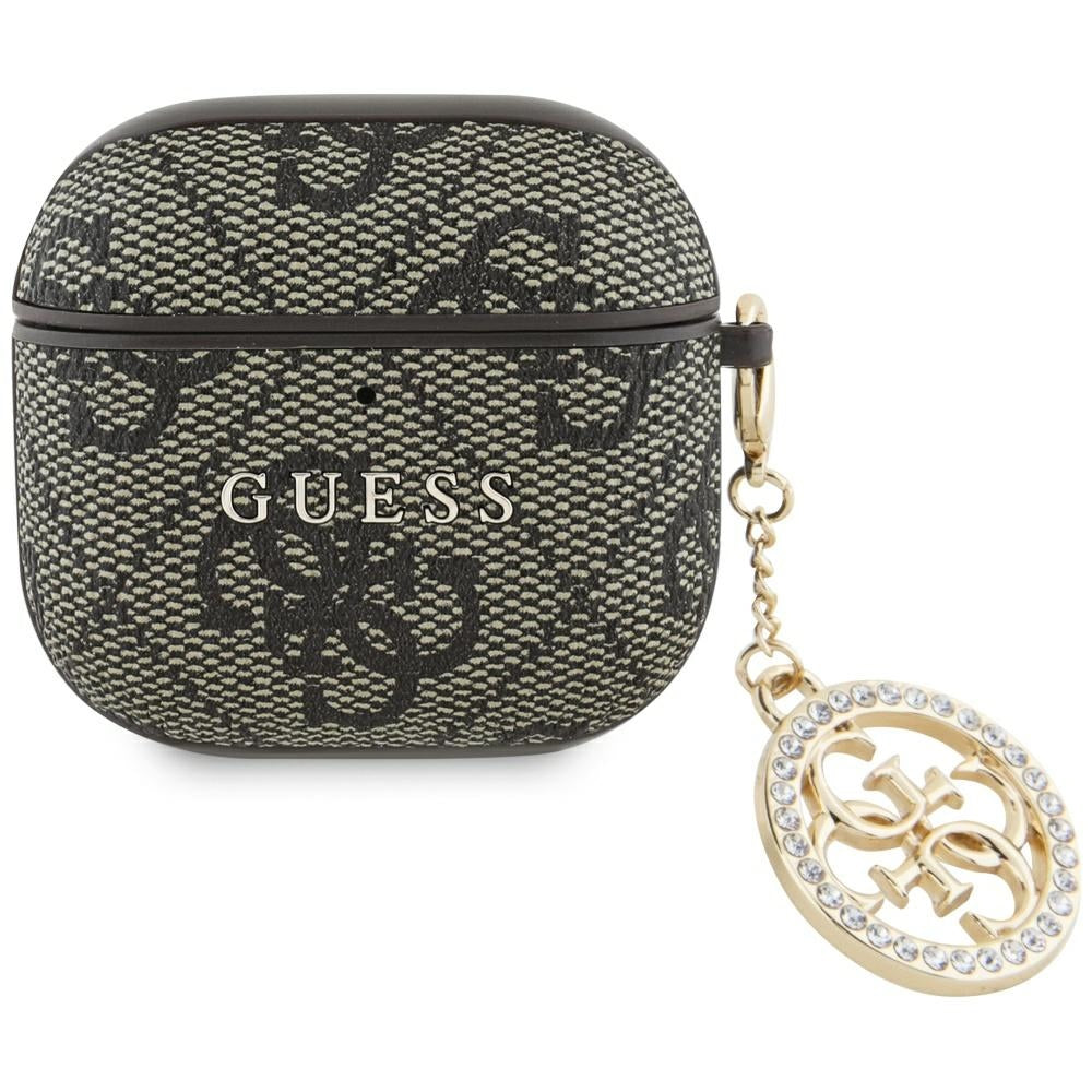 Etui Guess 4G Strass Charm dla Apple AirPods 4, Brązowy