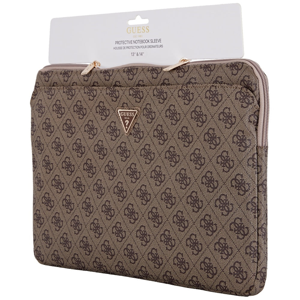Etui Guess 4G Triangle Logo na Laptop 14 cali, Brązowy