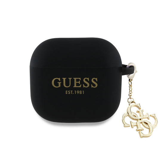 Etui Guess W/4G Charm dla Apple AirPods 4, Czarne