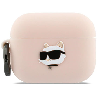 Etui Karl Lagerfeld Silicone Choupette's Head 3D dla Apple AirPods Pro 3, Różowe