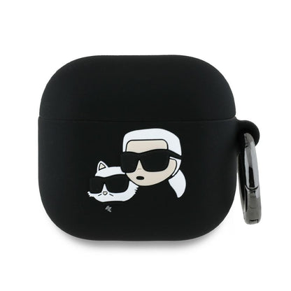 Etui Karl Lagerfeld 3D Karl & Choupette's Heads dla Apple AirPods 4, Czarne