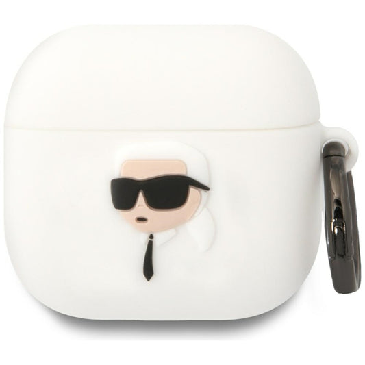 Etui Karl Lagerfeld 3D NFT Karl's Head dla Apple AirPods 4, Białe