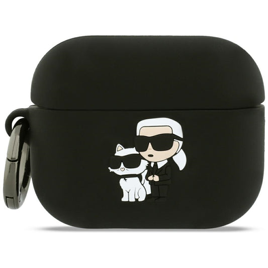Etui Karl Lagerfeld Silicone Karl & Choupette 3D dla Apple AirPods Pro 3, Czarne