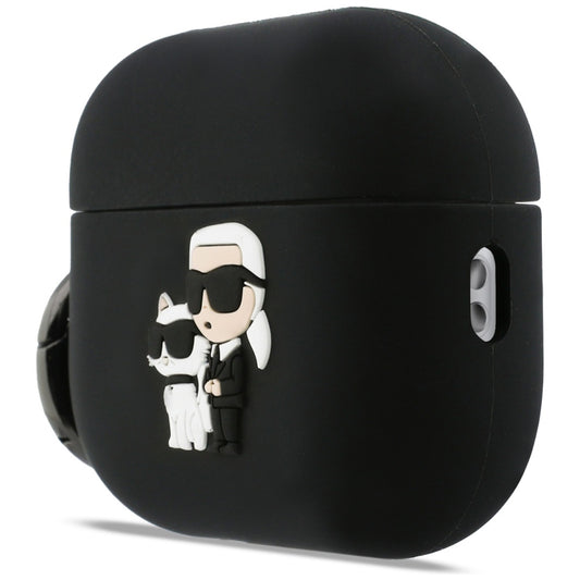 Etui Karl Lagerfeld Silicone Karl & Choupette 3D dla Apple AirPods Pro 3, Czarne