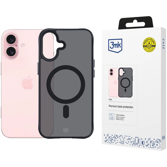 Etui MagSafe do Apple iPhone 16, 3MK, Smoke MagCase, czarne