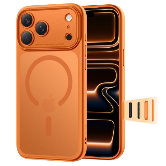 Etui MagSafe dla Apple iPhone 17 Pro Max, Tech-Protect, MagPeak, Matowa Pomarańczowa