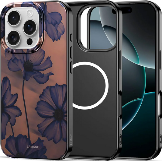 Etui MagSafe dla Apple iPhone 16 Pro Max, Tech-Protect, Lamano Velvet Night, Czarne