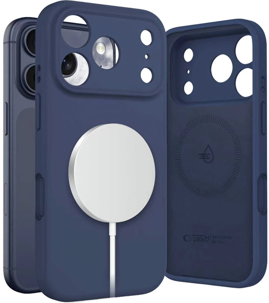 Etui MagSafe dla Apple iPhone 17 Pro, Tech-Protect, Silikon, Granatowy