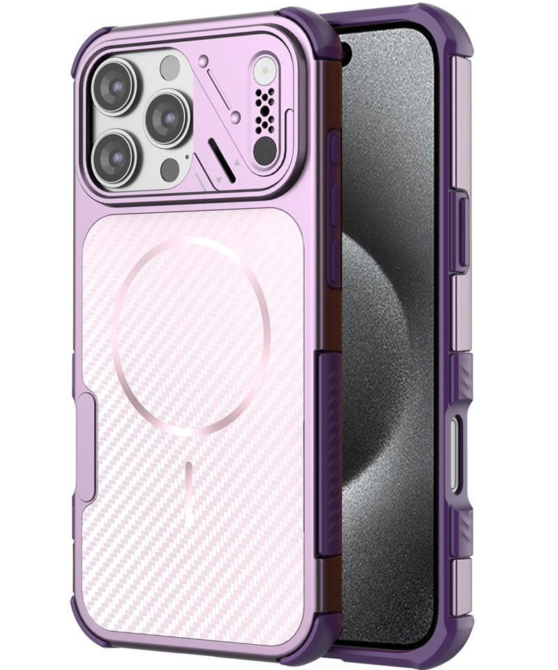 MagSafe Case for Apple iPhone 16 Pro Max, OEM, Carbon and Corner Protection, Purple