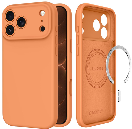 Etui MagSafe do Apple iPhone 18 Pro Max / 17 Pro Max, Tech-Protect, silikonowe, pomarańczowe