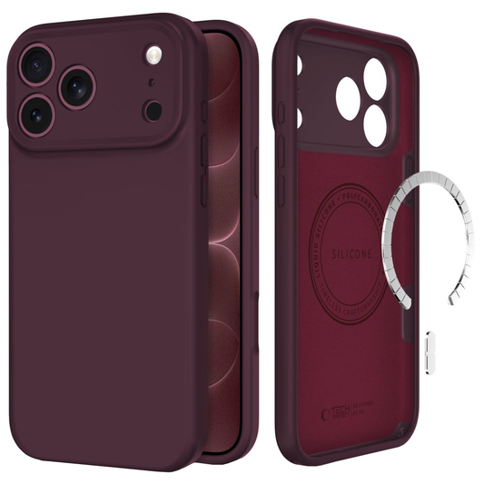 Etui MagSafe do Apple iPhone 18 Pro Max / 17 Pro Max, Tech-Protect, silikonowe, bordowe