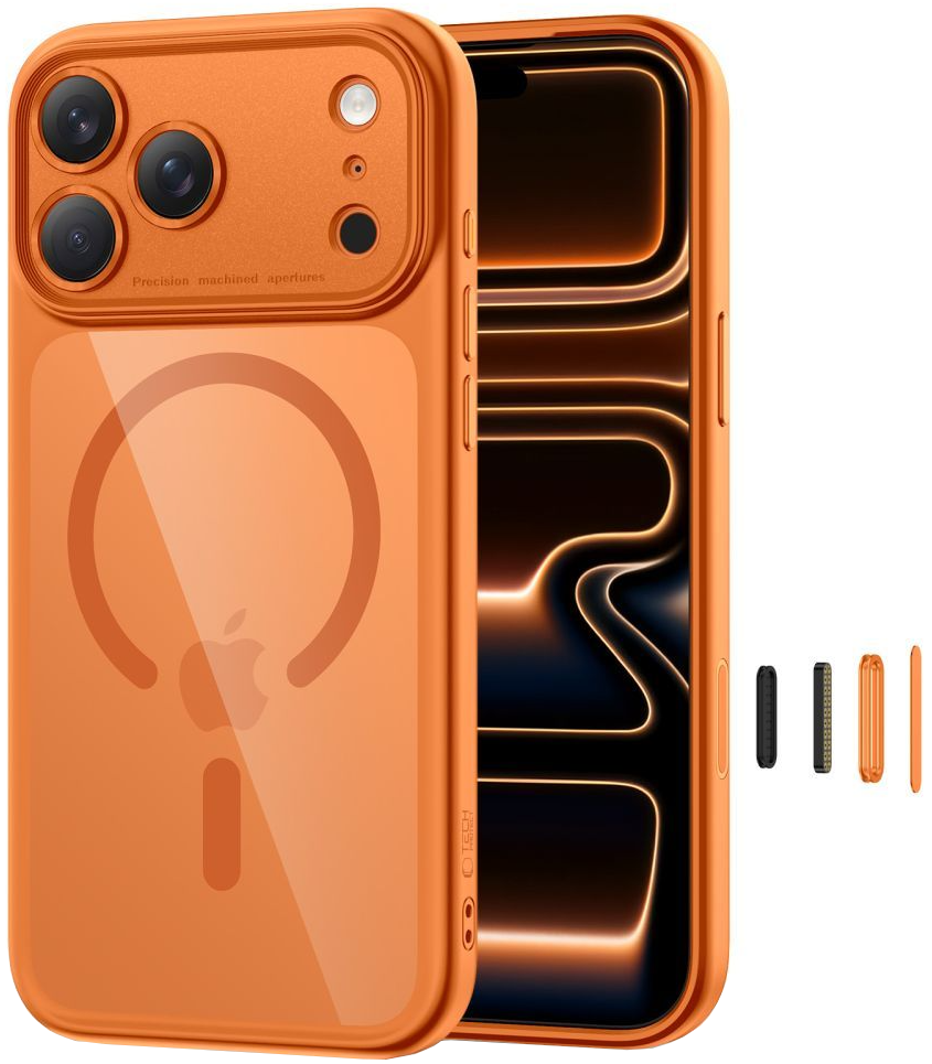 Etui MagSafe dla Apple iPhone 17 Pro, Tech-Protect, MagPeak, Pomarańczowe