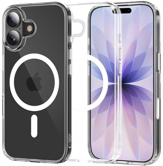 Etui MagSafe dla Apple iPhone 17, Tech-Protect, Flexair Hybrid CC, Przezroczyste