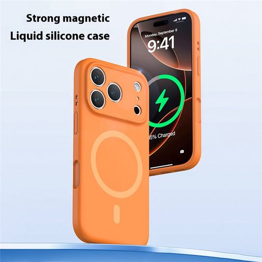 Etui MagSafe do Apple iPhone 17 Pro Max, OEM, Liquid Silicone, Pomarańczowe