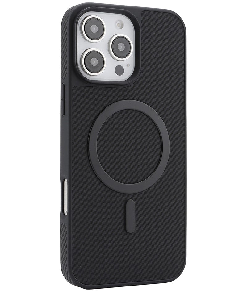 Etui MagSafe do Apple iPhone 16 Pro, OEM, Carbon Metal Ring, czarne