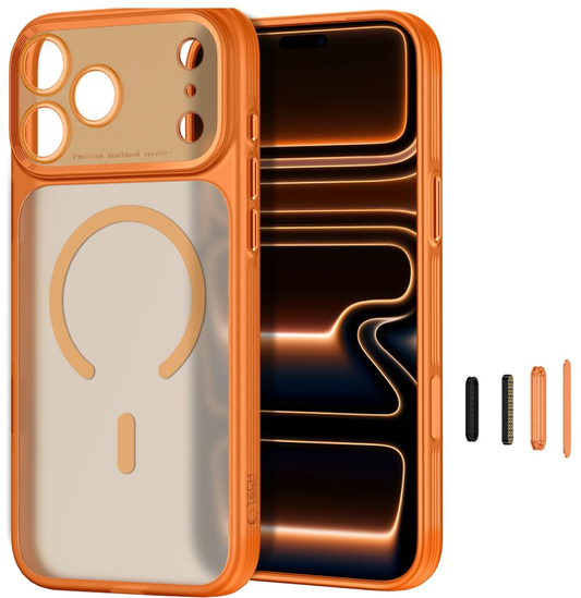 Etui MagSafe do Apple iPhone 18 Pro Max / 17 Pro Max, Tech-Protect, MagPrime CC, Pomarańczowy Matowy