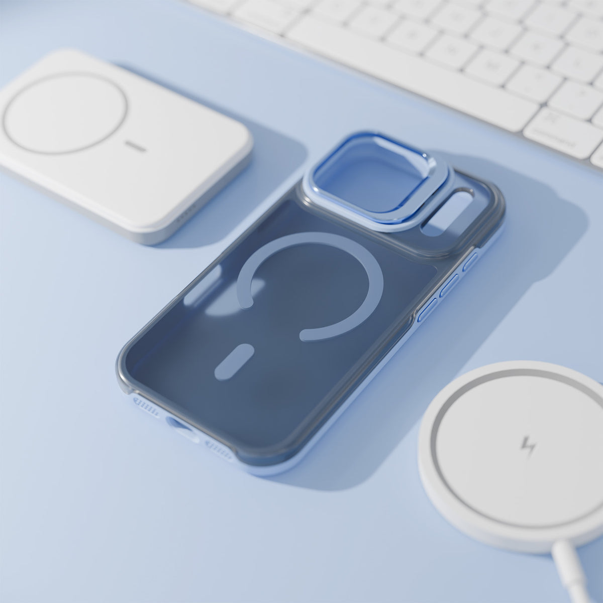 Etui MagSafe do Apple iPhone 18 Pro / 17 Pro, Etteri, Morning Fog, Niebieskie