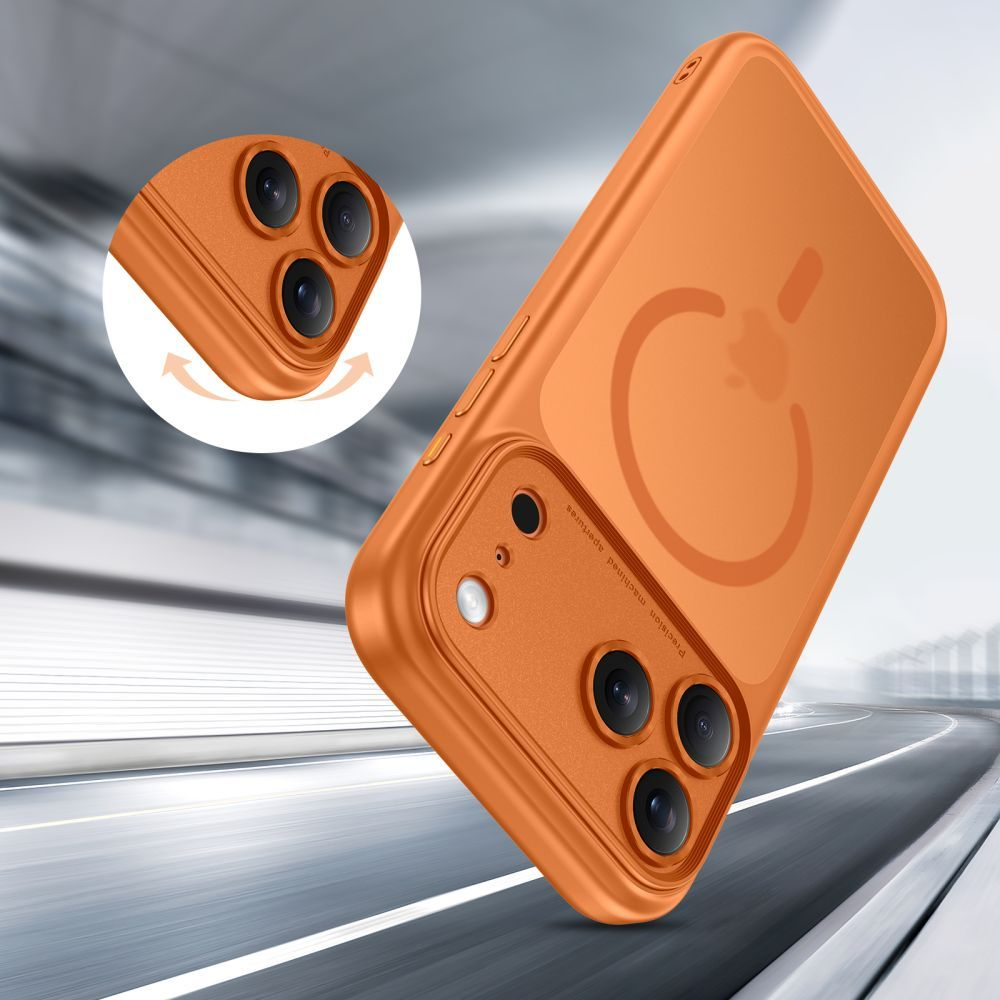 Etui MagSafe dla Apple iPhone 17 Pro, Tech-Protect, MagPeak, Matowa Pomarańczowa