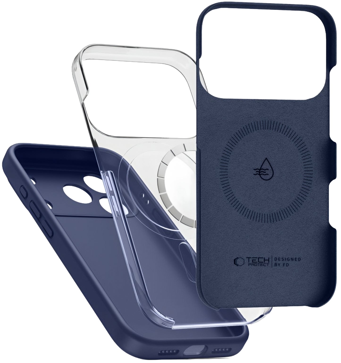 Etui MagSafe dla Apple iPhone 17 Pro, Tech-Protect, Silikon, Granatowy