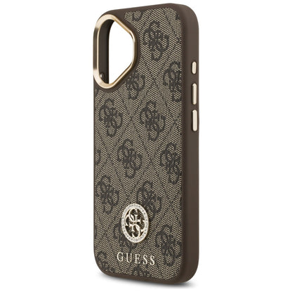Etui MagSafe dla Apple iPhone 17, Guess, 4G Strass Logo with Big Strap, Brązowy, Odnowiony