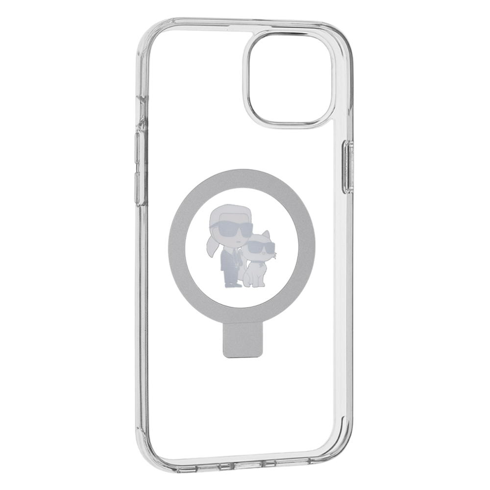 Etui MagSafe do Apple iPhone 15 Plus, Karl Lagerfeld, Ringstand Karl and Choupette, Białe, Ponownie zapakowane