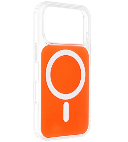 Etui MagSafe do Apple iPhone 17e / 16e, OEM, Clear Fusion Mag Cover, Pomarańczowe