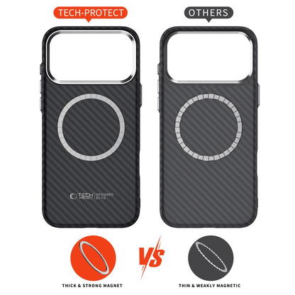 Etui MagSafe dla Apple iPhone 17 Pro, Tech-Protect, Ion Carbon, Czarne