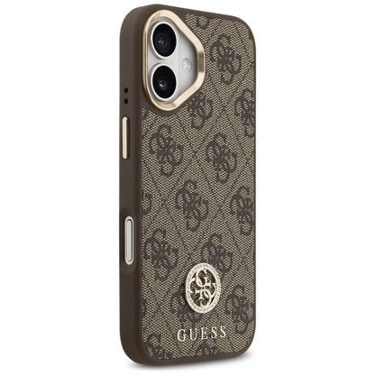 Etui MagSafe dla Apple iPhone 17, Guess, 4G Strass Logo with Big Strap, Brązowy, Odnowiony