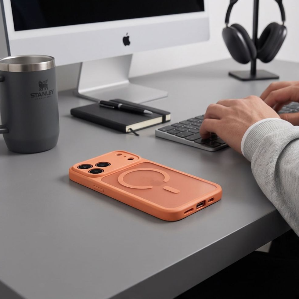 Etui MagSafe do Apple iPhone 18 Pro / 17 Pro, Tech-Protect, BasicMag, Pomarańczowy Matowy
