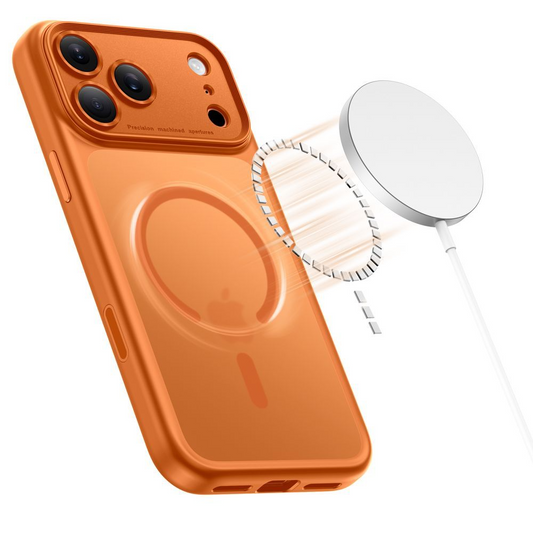Etui MagSafe dla Apple iPhone 17 Pro, Tech-Protect, MagPeak, Matowa Pomarańczowa
