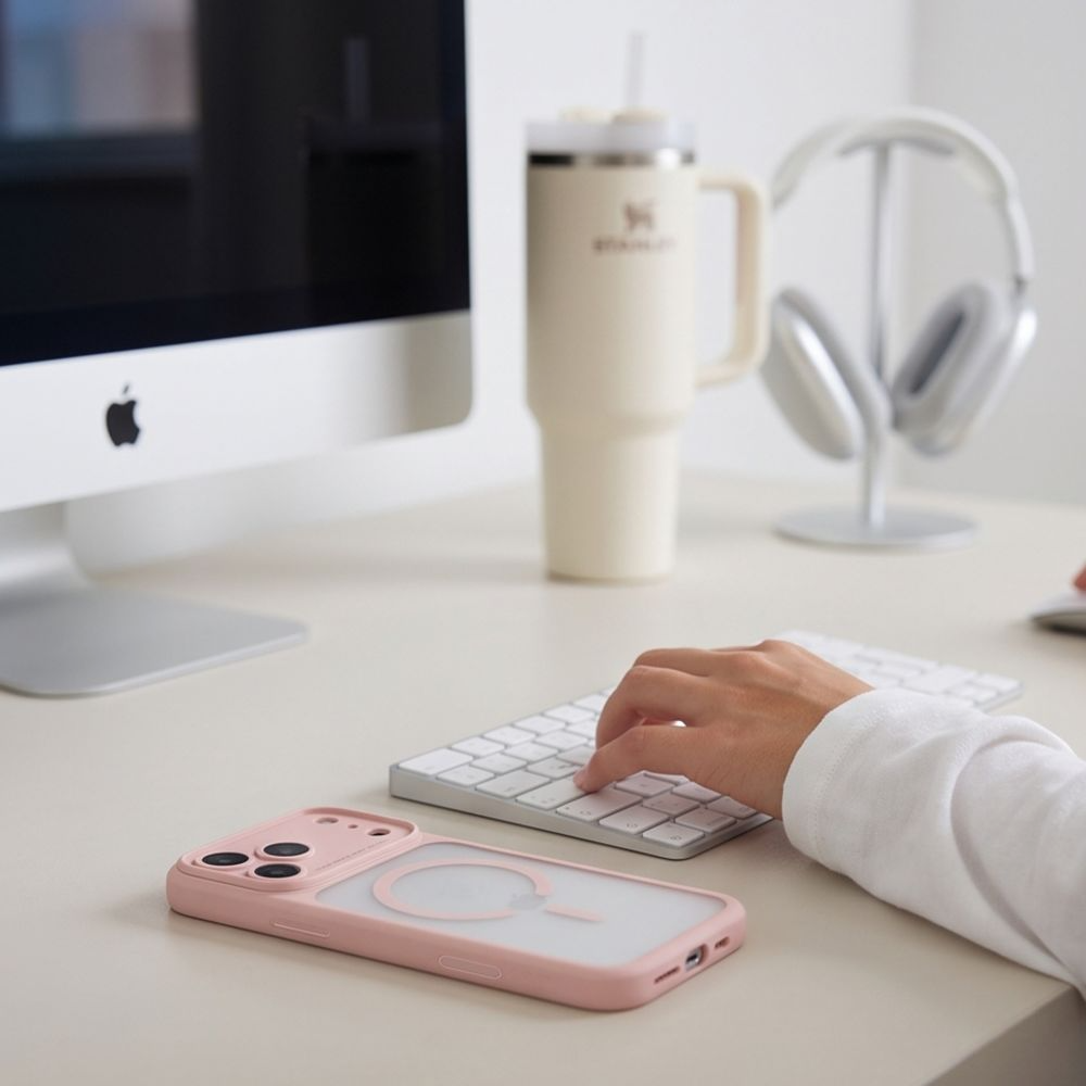 Etui MagSafe do Apple iPhone 18 Pro / 17 Pro, Tech-Protect, MagPeak CC, matowy różowy