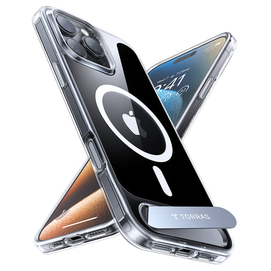 Etui MagSafe dla Apple iPhone 16 Pro Max, Torras, Pstand, Przezroczyste