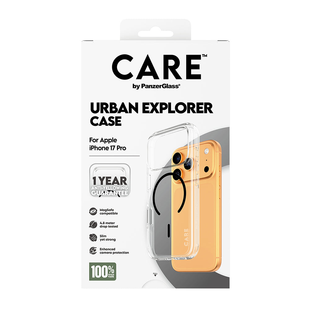 Etui MagSafe dla Apple iPhone 17 Pro, PanzerGlass, Care Urban Explorer, Przezroczyste Białe, Ponownie zapieczętowane