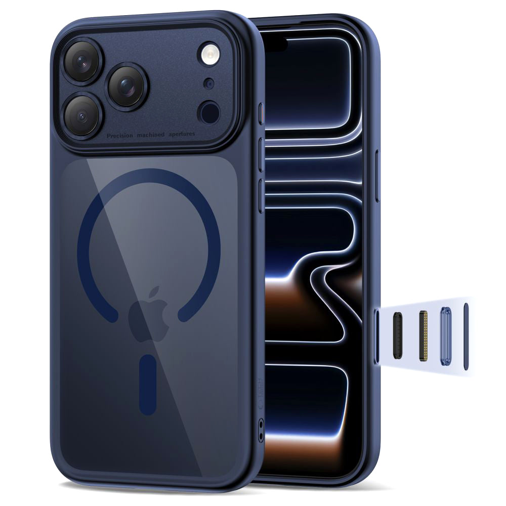 MagSafe Case for Apple iPhone 17 Pro Max, Tech-Protect, MagPeak, Navy Blue