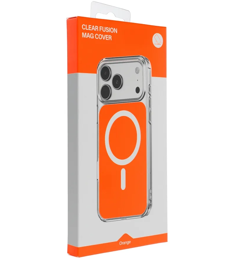 Etui MagSafe do Apple iPhone 17e / 16e, OEM, Clear Fusion Mag Cover, Pomarańczowe