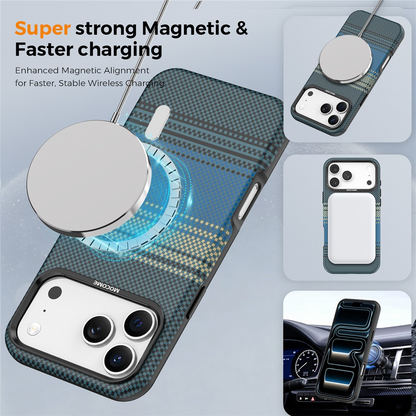 Etui MagSafe do Apple iPhone 17 Pro, OEM, Gradient Rainbow, Granatowy