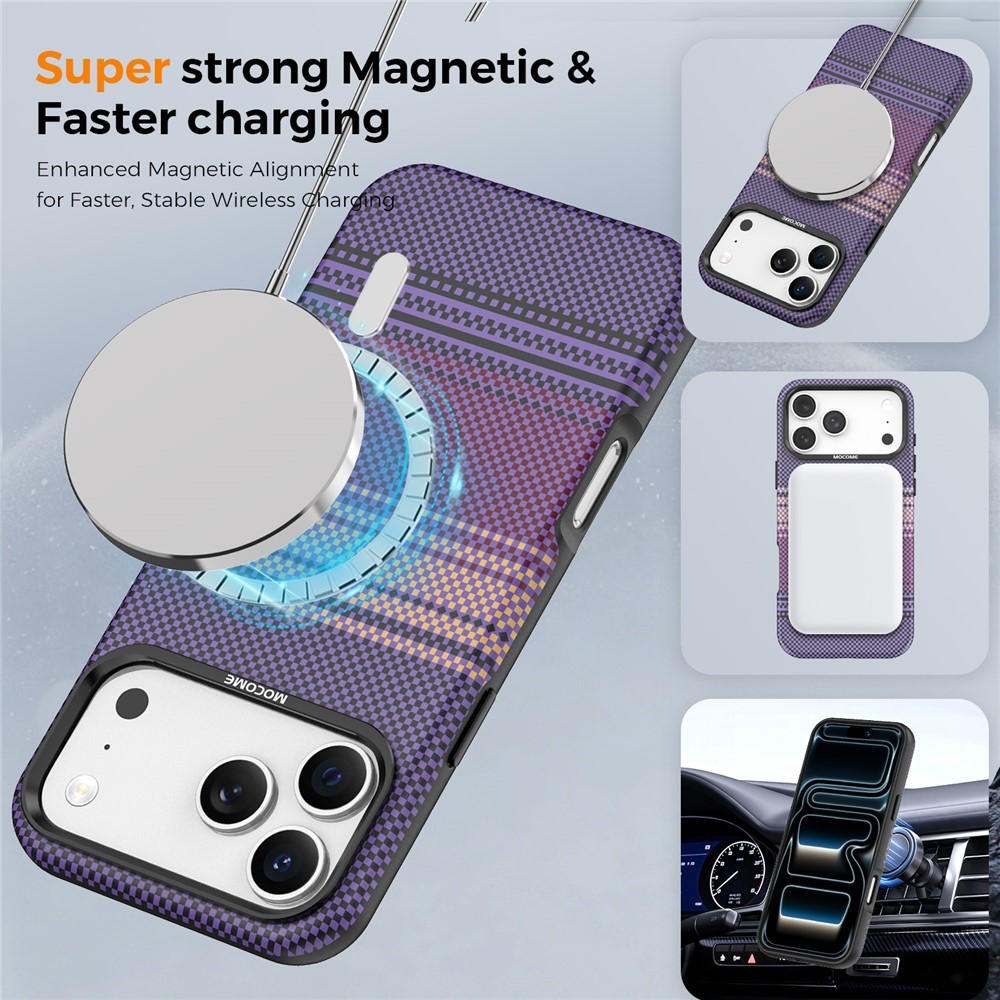 Etui MagSafe do Apple iPhone 17 Pro Max, OEM, Gradient Rainbow, Fioletowe