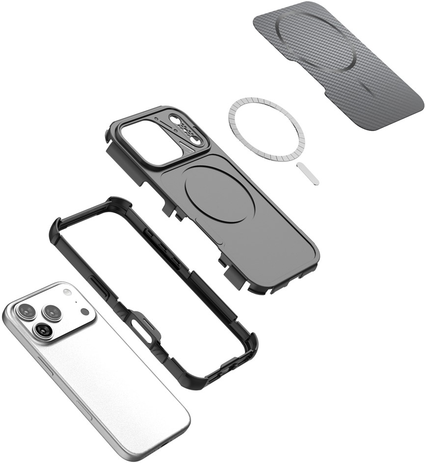 MagSafe Case for Apple iPhone 18 Pro / 17 Pro, OEM, Carbon and Corner Protection, Black