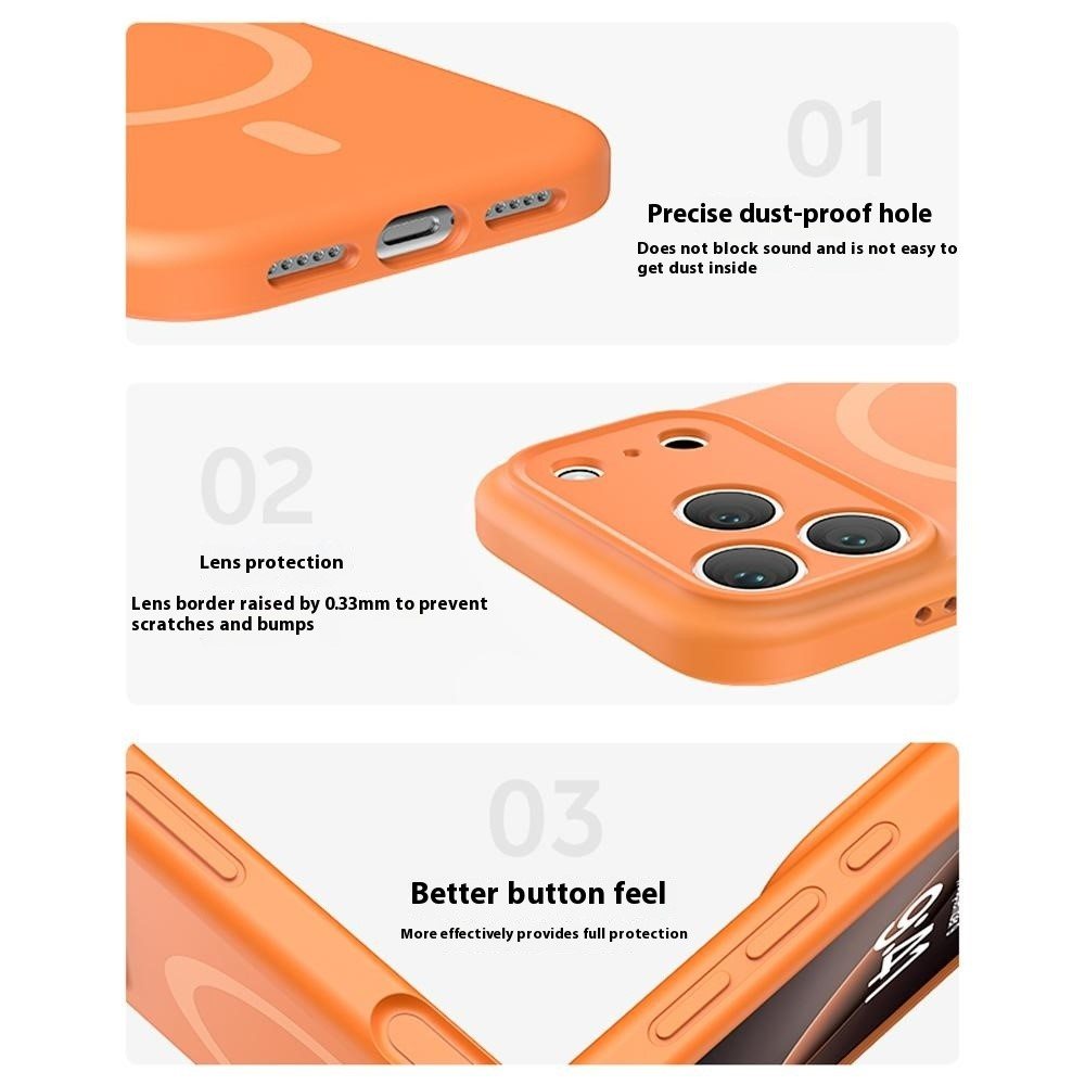 Etui MagSafe do Apple iPhone 17 Pro Max, OEM, Liquid Silicone, Pomarańczowe