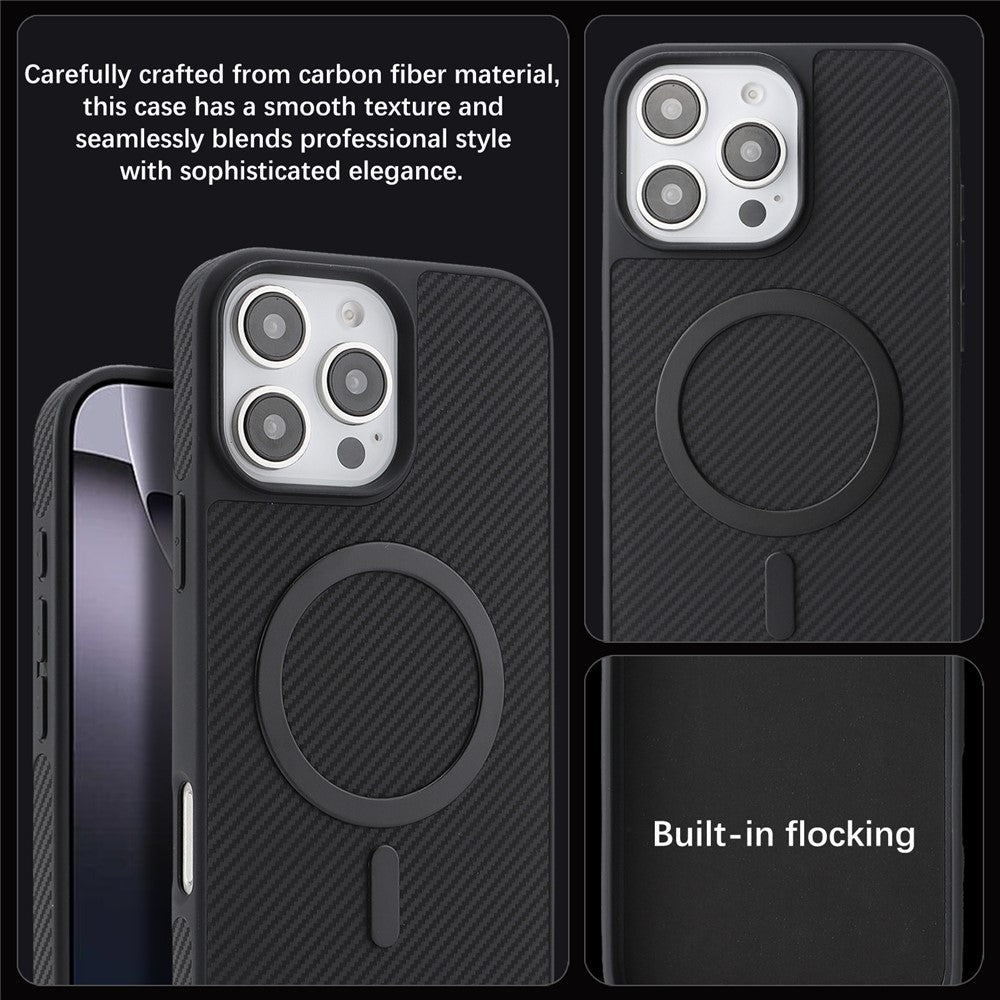 Etui MagSafe do Apple iPhone 16 Pro, OEM, Carbon Metal Ring, czarne